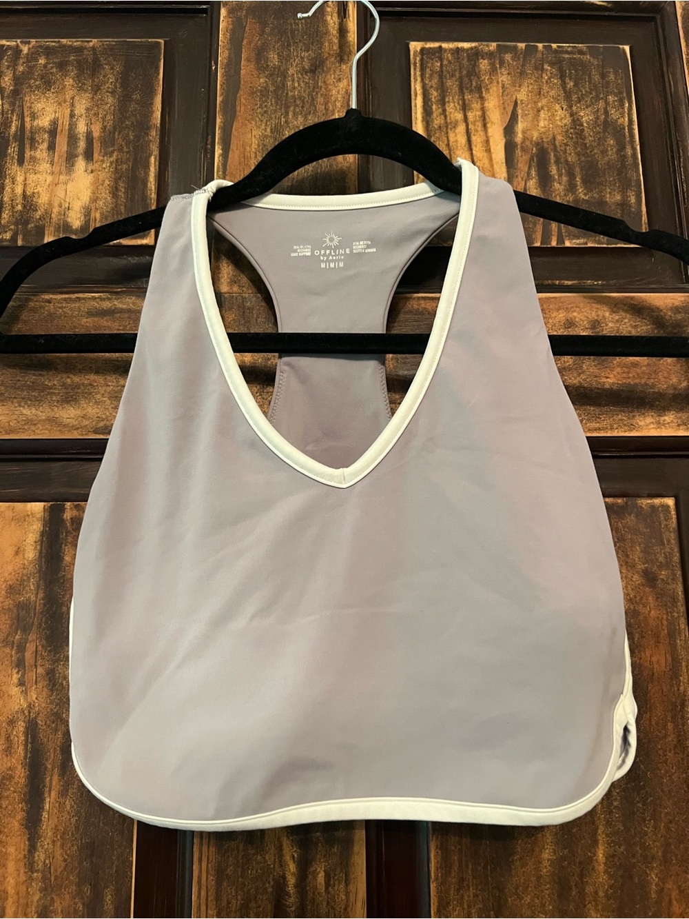 aerie Lavender Racerback Crop Top with White Trim